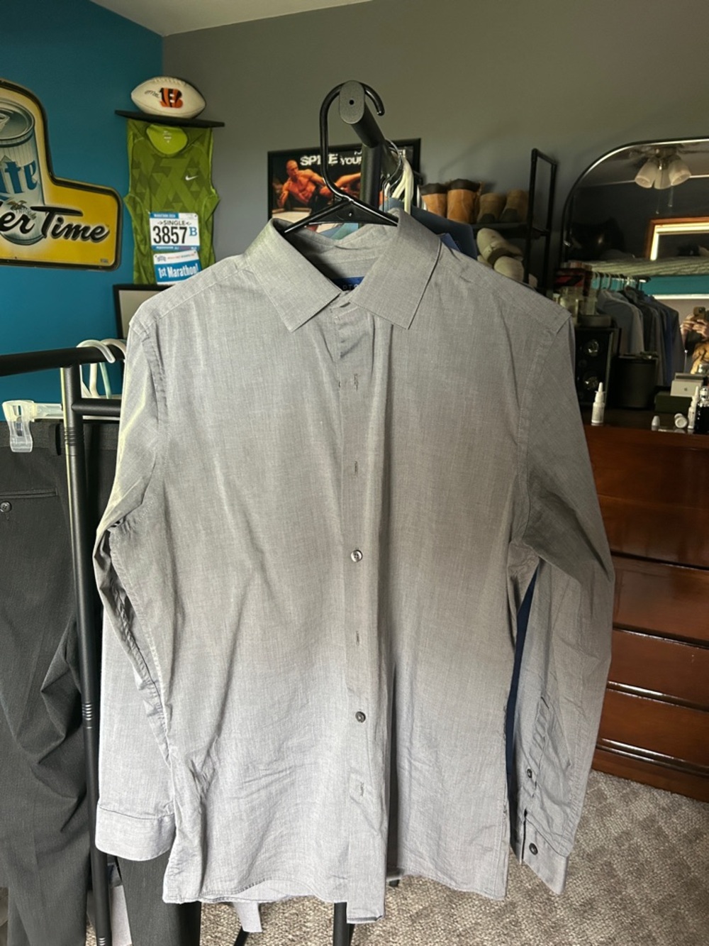 Apt 9 Men’s Grey Dress Shirt
